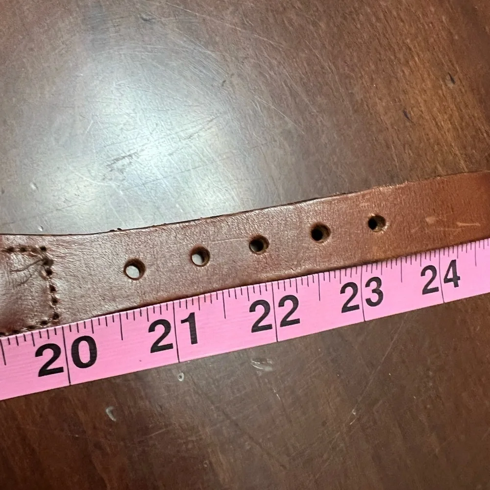 Jolly Roger's crossbones belt children's black with brown leather trim EUC